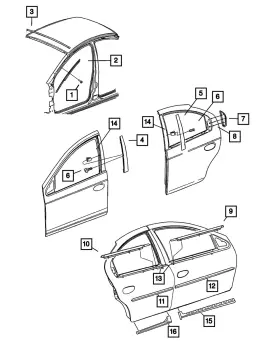 Mopar 04888606af Genuine Rear Door Applique Right 4888606af Mopar 04888606af Genuine Rear Door Applique Right 4888606af