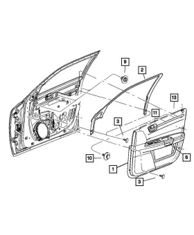 Mopar 1bg701ddab Genuine Front Door Trim Panel Right