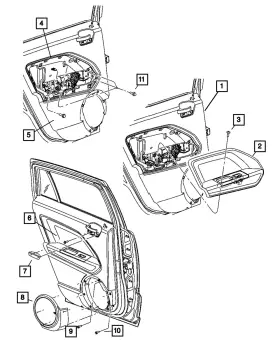 Mopar 1dl421kaab Genuine Door Trim Rear Panel Right