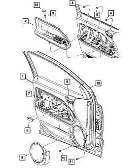 Mopar 1fj951daab Genuine Door Trim Front Panel Left