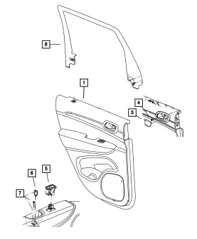 Mopar 1gs801d3ag Genuine Rear Door Trim Panel Right Mopar 1gs801d3ag Genuine Rear Door Trim Panel Right
