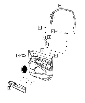 Mopar 1gs902d3ah Genuine Front Door Trim Panel Right Mopar 1gs902d3ah Genuine Front Door Trim Panel Right