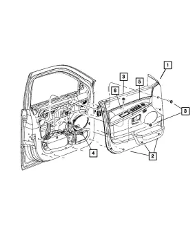 Mopar 1kb871j1aa Genuine Front Door Trim Panel Left