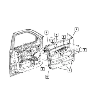 Mopar 1qd661dvaa Genuine Front Door Trim Panel Right
