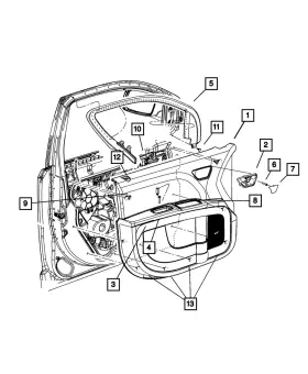 Mopar 1qf241xbah Genuine Front Door Trim Panel Right Mopar 1qf241xbah Genuine Front Door Trim Panel Right