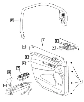 Mopar 1sx261x9aa Genuine Front Door Trim Panel Right