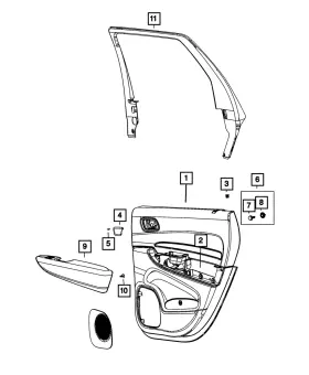 Mopar 1ta851x5ae Genuine Rear Door Trim Panel Left Mopar 1ta851x5ae Genuine Rear Door Trim Panel Left