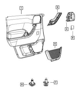 Mopar 1tm001xfac Genuine Front Door Trim - Panel Mopar 1tm001xfac Genuine Front Door Trim - Panel