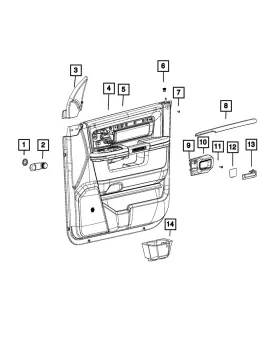 Mopar 1vy511u7ah Genuine Front Door Trim Panel Left