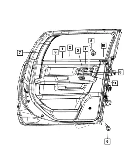 Mopar 1vy531a8ag Genuine Rear Door Trim Panel Left Mopar 1vy531a8ag Genuine Rear Door Trim Panel Left