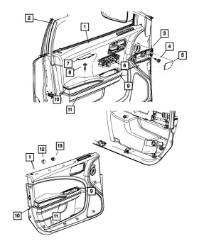 Mopar 1xm47gt5ag Genuine Front Door Panel Left Mopar 1xm47gt5ag Genuine Front Door Panel Left