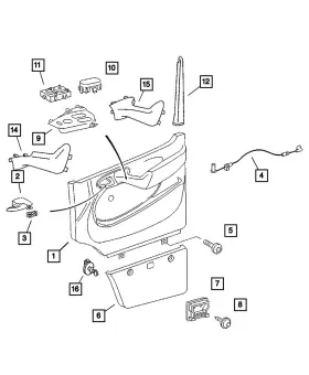 Mopar 5104344aa Genuine Front Door Trim Panel Right Mopar 5104344aa Genuine Front Door Trim Panel Right