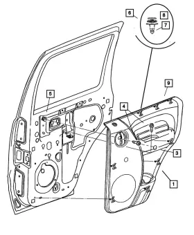 Mopar 5gf18bd5aw Genuine Rear Door Trim Panel Right Mopar 5gf18bd5aw Genuine Rear Door Trim Panel Right