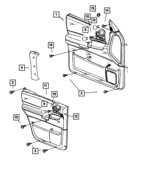 Mopar 5gp631t5ad Genuine Rear Door Panel Left Mopar 5gp631t5ad Genuine Rear Door Panel Left