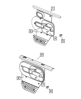 Mopar 5ke34zj8ae Genuine Rear Door Trim Panel Right