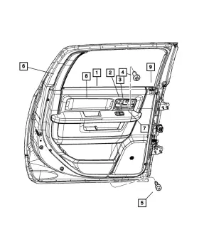 Mopar 5nc551x9aa Genuine Rear Door Trim Panel Left Mopar 5nc551x9aa Genuine Rear Door Trim Panel Left