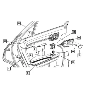 Mopar 5ns781x8ad Genuine Rear Door Trim Panel Right