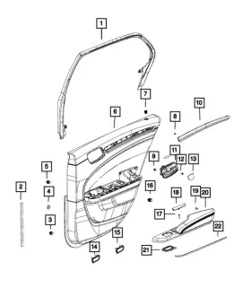 Mopar 5pg222x9ai Genuine Rear Door Trim Panel Assembly Right