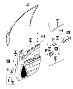 Mopar 5pg481l2aj Genuine Front Door Trim Panel Assembly Right Mopar 5pg481l2aj Genuine Front Door Trim Panel Assembly Right