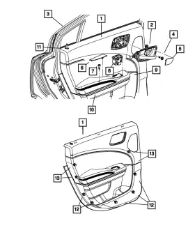 Mopar 5re671m8ab Genuine Rear Door Panel Left