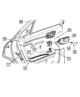 Mopar 5rg781xwaa Genuine Rear Door Trim Panel Right