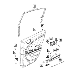 Mopar 5sj622x9ah Genuine Rear Door Trim Panel Assembly Right