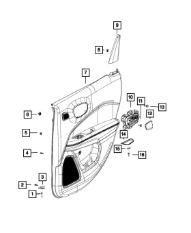 Mopar 5us14lr5af Genuine Rear Door Trim Panel Right Mopar 5us14lr5af Genuine Rear Door Trim Panel Right