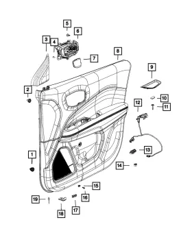 Mopar 5vl851xcak Genuine Front Door Trim Panel Left