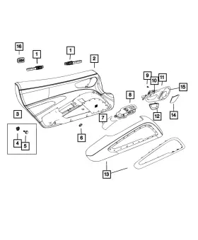 Mopar 5vr61lr9aa Genuine Front Door Trim Armrest Left