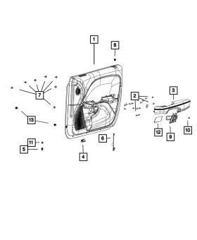 Mopar 5xn481vxac Genuine Front Door Trim Panel Right Mopar 5xn481vxac Genuine Front Door Trim Panel Right
