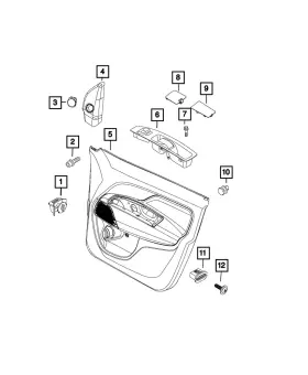 Mopar 5xv30lxhaa Genuine Front Door Trim Panel Right