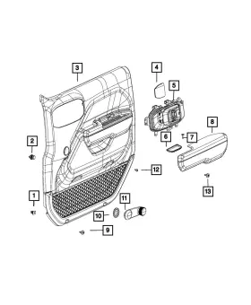 Mopar 5zw841dqah Genuine Front Door Trim Panel Assembly Right