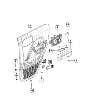 Mopar 5zw961v5ag Genuine Rear Door Trim Panel Assembly Right