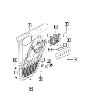 Mopar 5zw971k5ag Genuine Rear Door Trim Panel Assembly Left Mopar 5zw971k5ag Genuine Rear Door Trim Panel Assembly Left