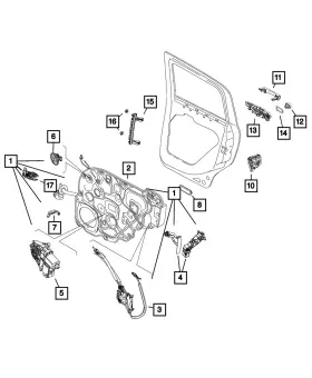 Mopar 68256325aa Genuine Rear Door Module Right