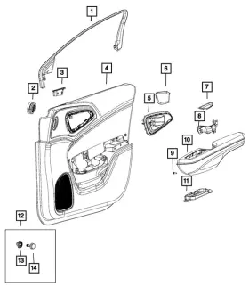 Mopar 68260656aa Genuine Front Door Trim Panel Right