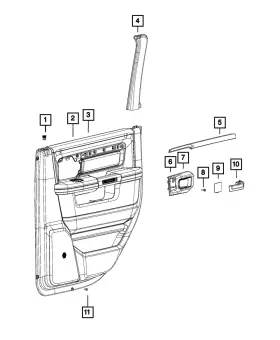 Mopar 68382335aa Genuine Door Panel Applique Left Mopar 68382335aa Genuine Door Panel Applique Left