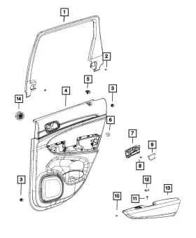 Mopar 6cv815l1ad Genuine Rear Door Trim Panel Left