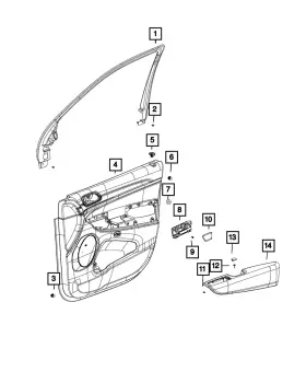 Mopar 6cv955x9ad Genuine Front Door Trim Panel Left Mopar 6cv955x9ad Genuine Front Door Trim Panel Left