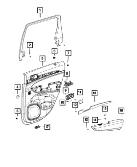 Mopar 6fc502x9ab Genuine Rear Door Trim Panel Assembly Right Mopar 6fc502x9ab Genuine Rear Door Trim Panel Assembly Right