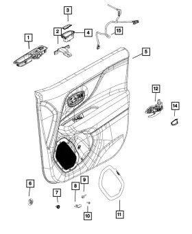 Mopar 6nq12gtvaa Genuine Front Door Trim Panel Right
