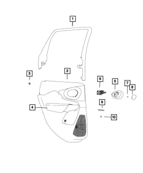 Mopar 6ns281x9ac Genuine Rear Door Trim Panel Right