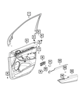 Mopar 6nv142x9ae Genuine Front Door Trim Panel Assembly Right