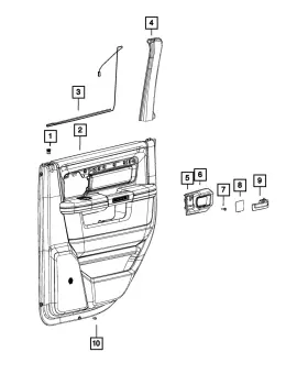 Mopar 6qx532c1ac Genuine Rear Door Trim Panel Left
