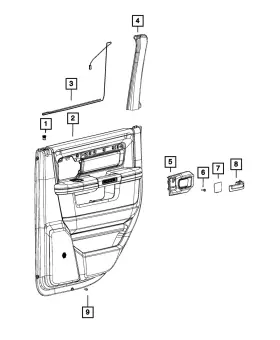 Mopar 6sm822x9ac Genuine Rear Door Trim Panel Right Mopar 6sm822x9ac Genuine Rear Door Trim Panel Right