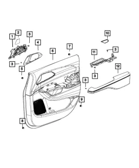 Mopar 6sz382d2ae Genuine Front Door Trim Panel Left