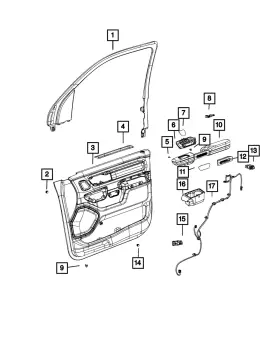 Mopar 6tc60tx7aa Genuine Front Door Trim Panel Left