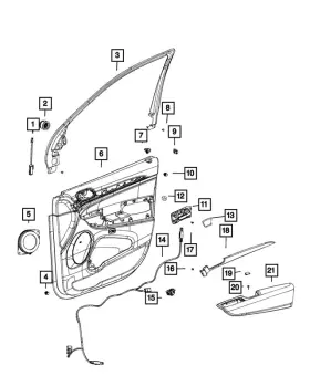 Mopar 6tj631s4ad Genuine Front Door Trim Panel Assembly Left