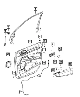 Mopar 6tv871x9ab Genuine Front Door Trim Panel Right