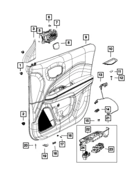 Mopar 6wc15dx9ah Genuine Front Door Trim Panel Left